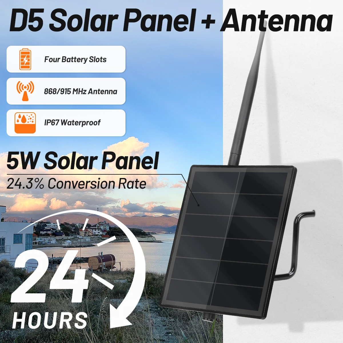 D5 Solar panel kit 5V for Solar Powered Dev-Board Mesh Network Heltec LoRa32 V3