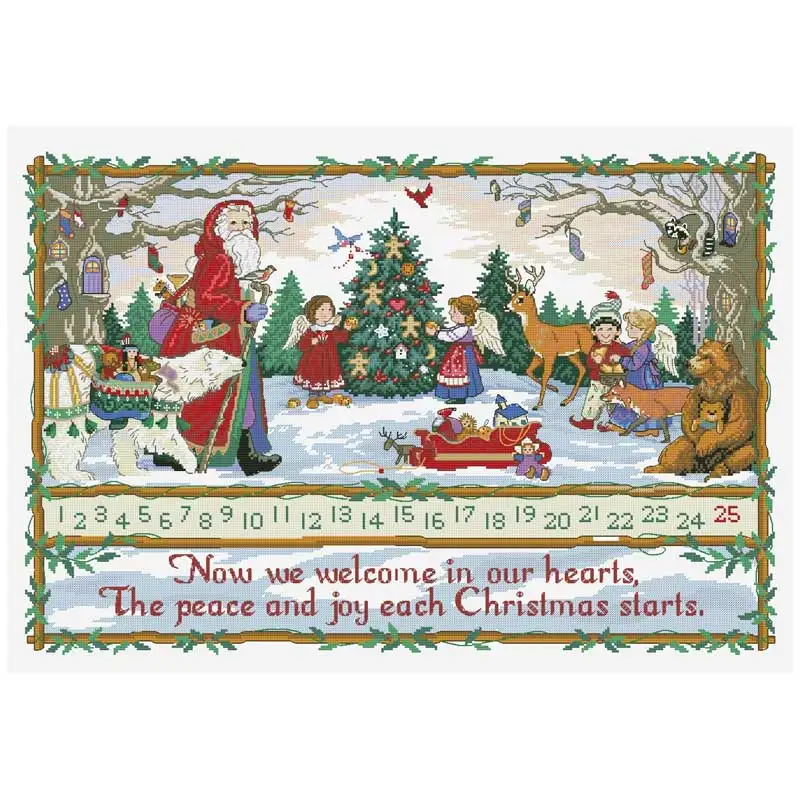 

Happy Calendar Patterns Counted Cross Stitch Sets DIY Handmade 11CT 14CT 16CT 18CT Cross Stitch Kits Embroidery Needlework Gifts