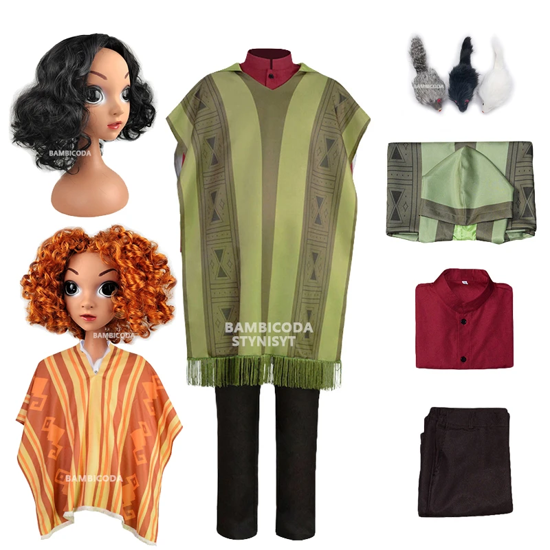 Encanto Costume Halloween Children Auilt Cosplay Bruno Cosplay Clothing Camilo Antonio Cosplay Clothes Set and Mouse Dolls Wig couple outfits