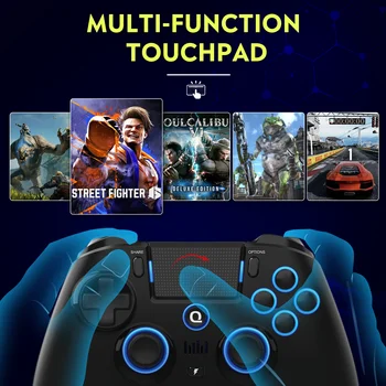 QRD Spark N5 Wireless Controller forPS5 PS4 PS3 IOS Android PC Hall Effect 9-color LED lights Vibration effect PS4 Gamepad 5