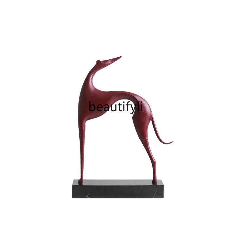 

Modern Light Luxury Metal Abstract Animal Sculptured Ornaments Living Room Entrance Line Crafts