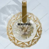 อ่างล้างหน้าคริสตัลสไตล์มินิมอลหรูหราแบบเรียบง่าย สำหรับห้องน้ำในบ้าน โรงแรม ทำจากแก้วใส 1