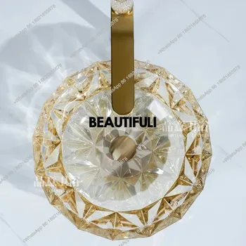 อ่างล้างหน้าคริสตัลสไตล์มินิมอลหรูหราแบบเรียบง่าย สำหรับห้องน้ำในบ้าน โรงแรม ทำจากแก้วใส 1