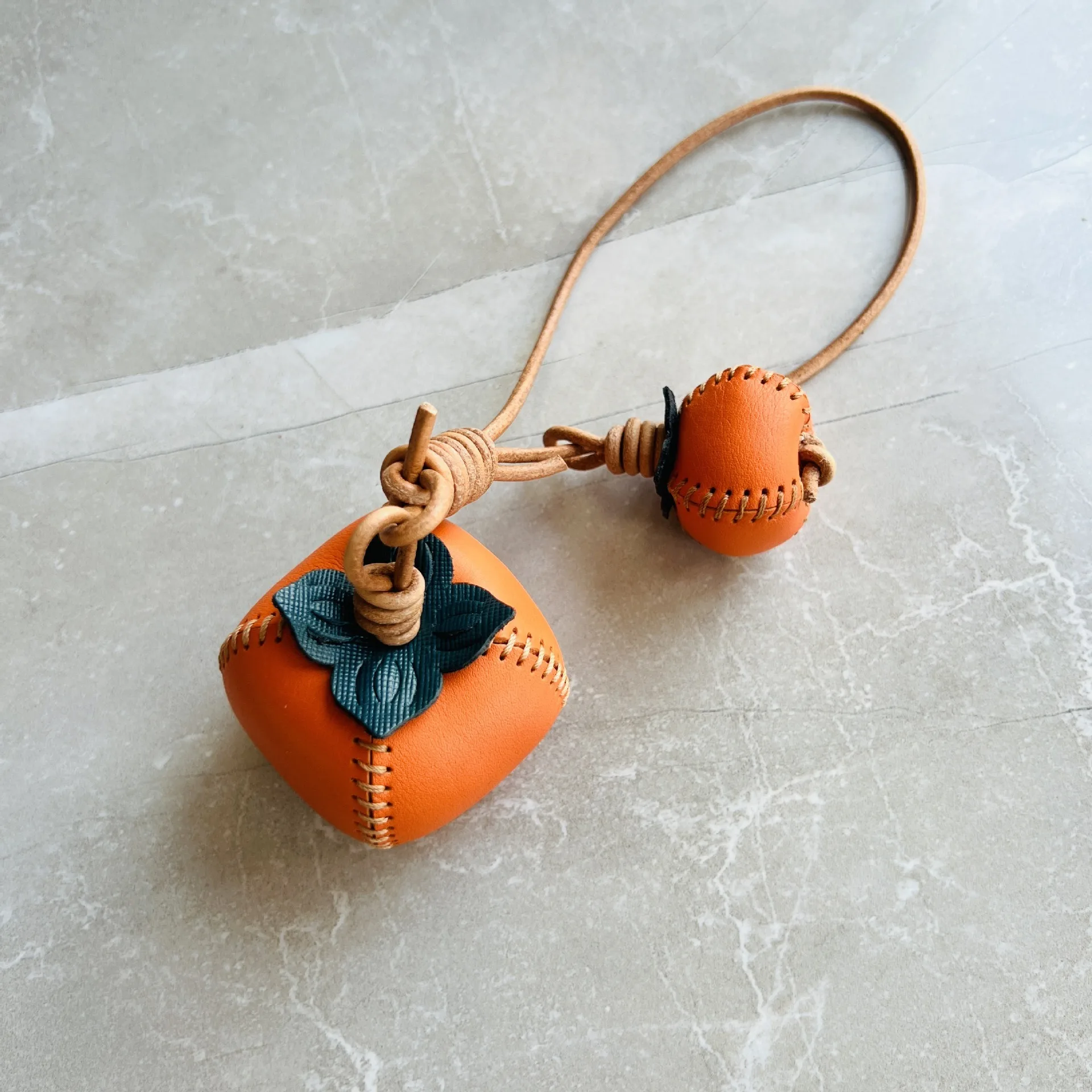Genuine Leather Fruit Bag Charms Handmade Keychain For Handbags_voghion.com