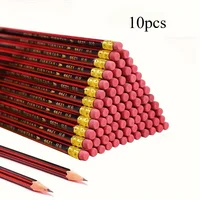 HB Wooden Pencils with Erasers -  Red & Black Barrels for Writing Drawing and Sketching - Ideal for Students and Office Supplies 6