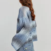 TOYOUTH Women Knitted Shirt 2025 Autumn New Round Neck Gradient Mohair Lightweight Woolen Pullover Tops - Image 4