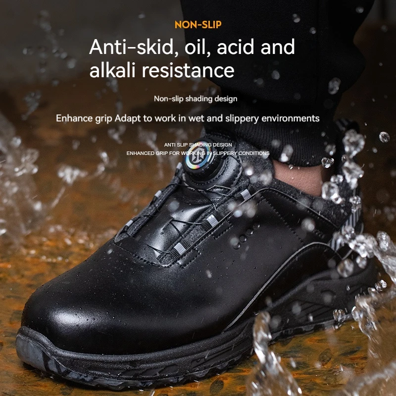Isolierung 6kv schwarz Leder Arbeits sicherheits schuhe für Männer Anti-Smashing Stahl Zehen kappe Stiefel rutsch feste unzerstörbare männliche Schuhe