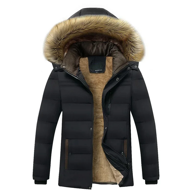 

2024 New Men Winter Outdoor Fashion Casual Windproof Keep Warm Thickening Jacket Coats Detachable Hooded