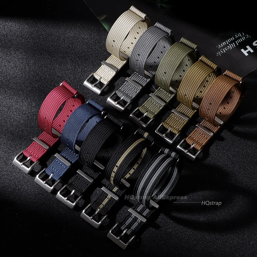 Durable Military Nylon Canvas Watch Band - Sporty Braided Strap