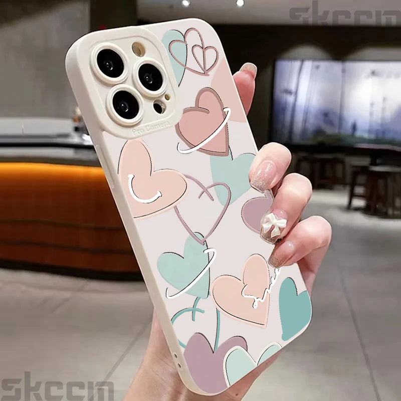 Vibrant Love Heart Patterned Phone Case Cover