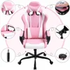 Gaming Chairs Office Chairs Desk Chair Ergonomic Executive Swivel Rolling Computer Chair with Lumbar Support, Pink 3