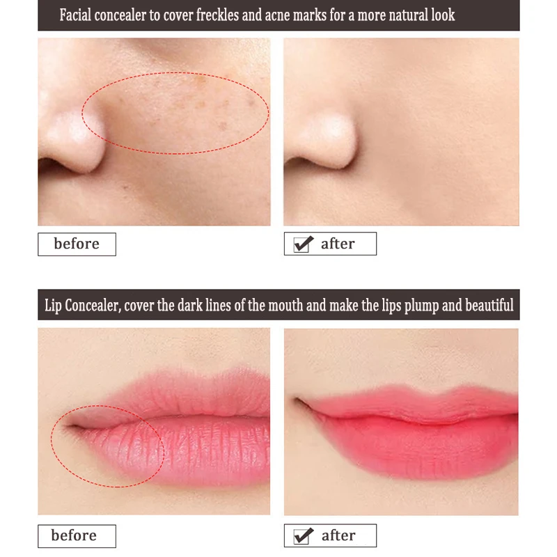 3D Concealer Pencil Covers Acne Spots Dark Circles Wooden Rod Natural Contour Cosmetic Face Makeup Brighten Pen Covers Tools makeup concealer face concealer pen face concealer