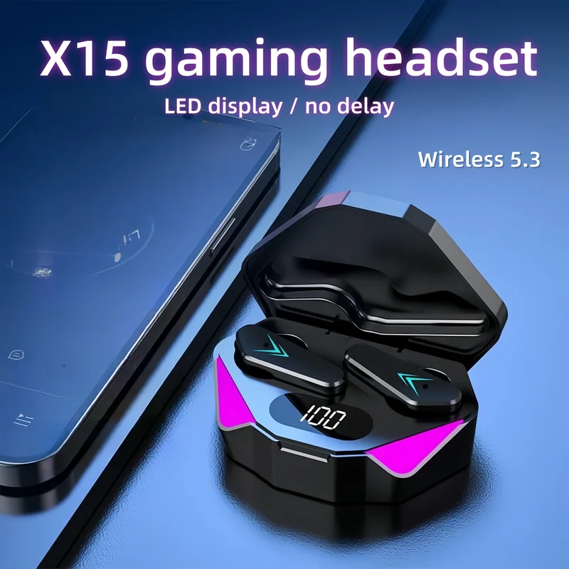X15 TWS Wireless Bluetooth Headset LED Display Gamer