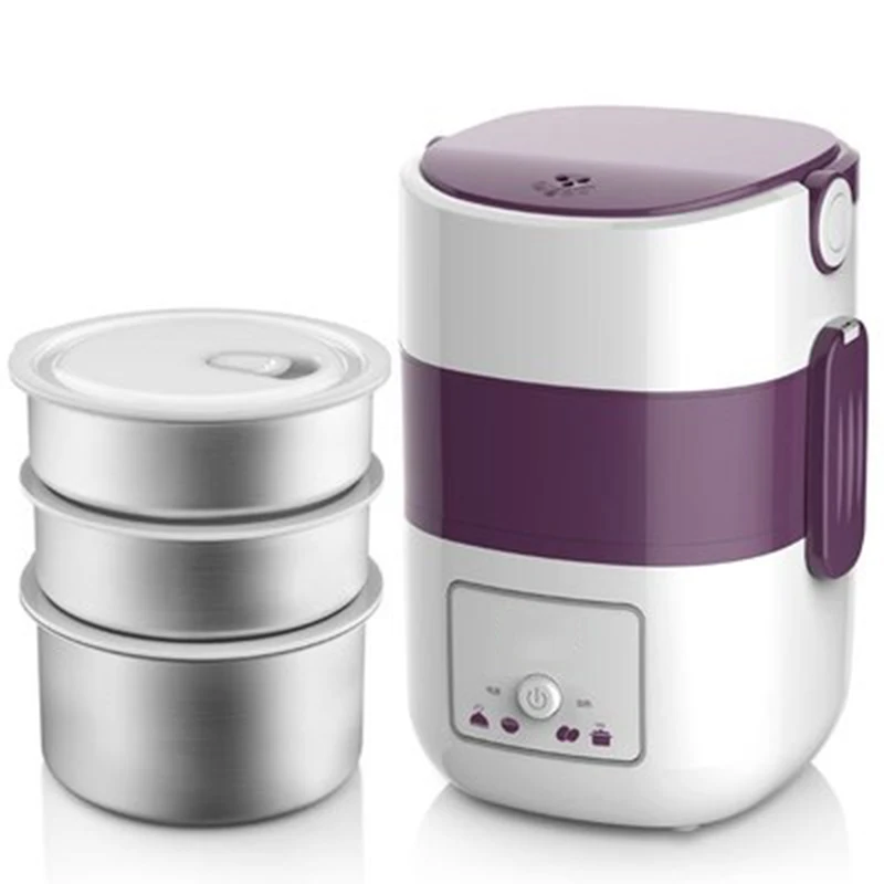 RW-01 220V/250W Electric Food Steamer Multifunctional Household Three Layers 304 Stainless Steel Split Hot Pot Mini Steamer 1.9L