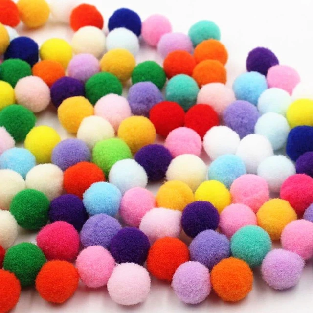 8mm Small Pom Poms 100pcs Pink,white and Blue 