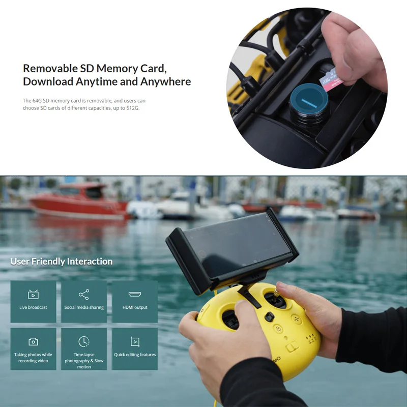 The Gladius M2 professional underwater drone has 8 vector thruster layouts and supports 4K + EIS underwater cameras 9 S641ff7a314fa4b6fb8b28424eabc8746g The Gladius M2 professional underwater drone has 8 vector thruster layouts and supports 4K + EIS underwater cameras