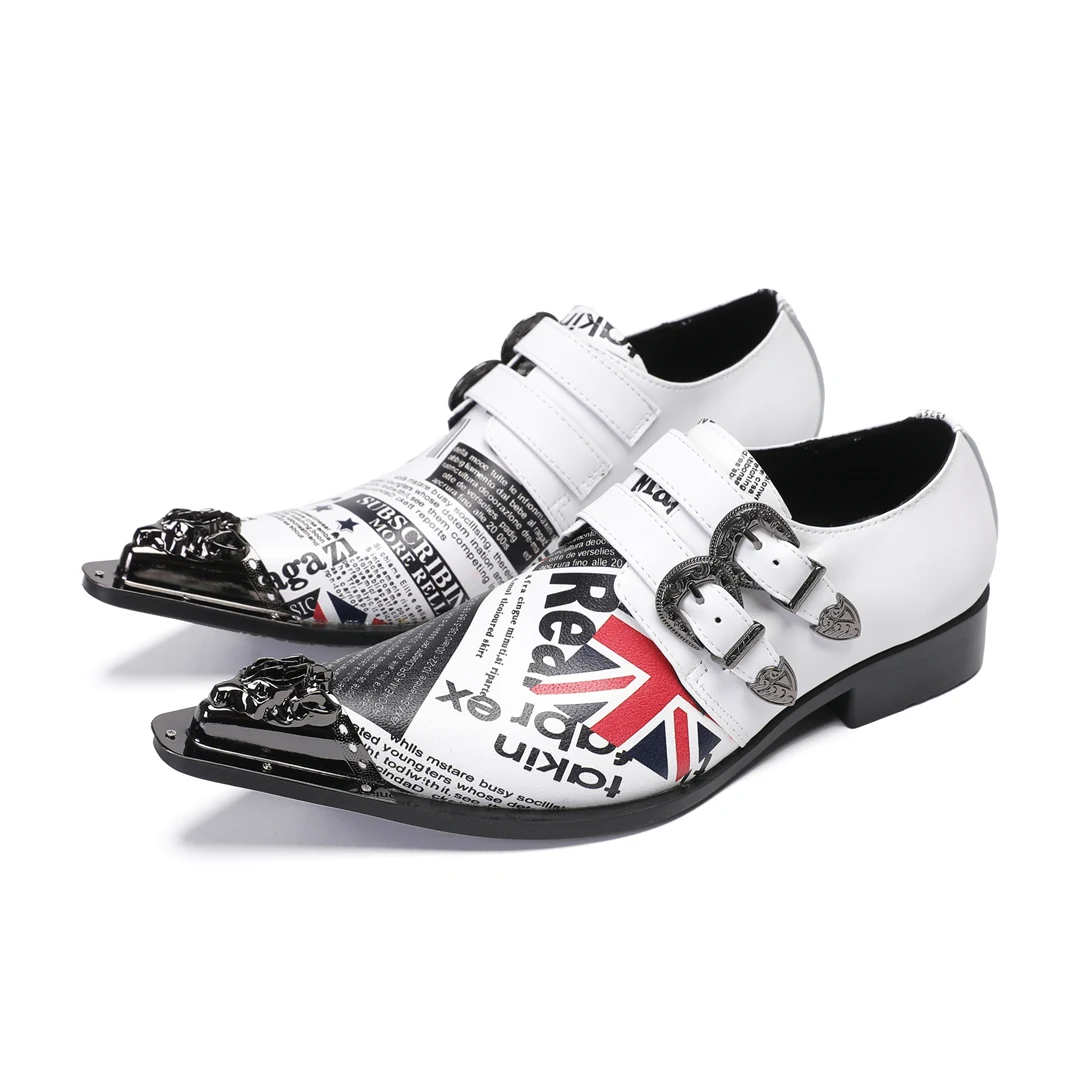 Italian style fashionable white leather dress, men's pointed slippers, formal, business, party shoes for men!