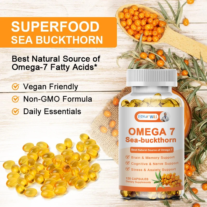 Digestive Capsules OMEGA-7 Sea Buckthorn Oil Supplements for Skin Hair Health Immunity Digestive System