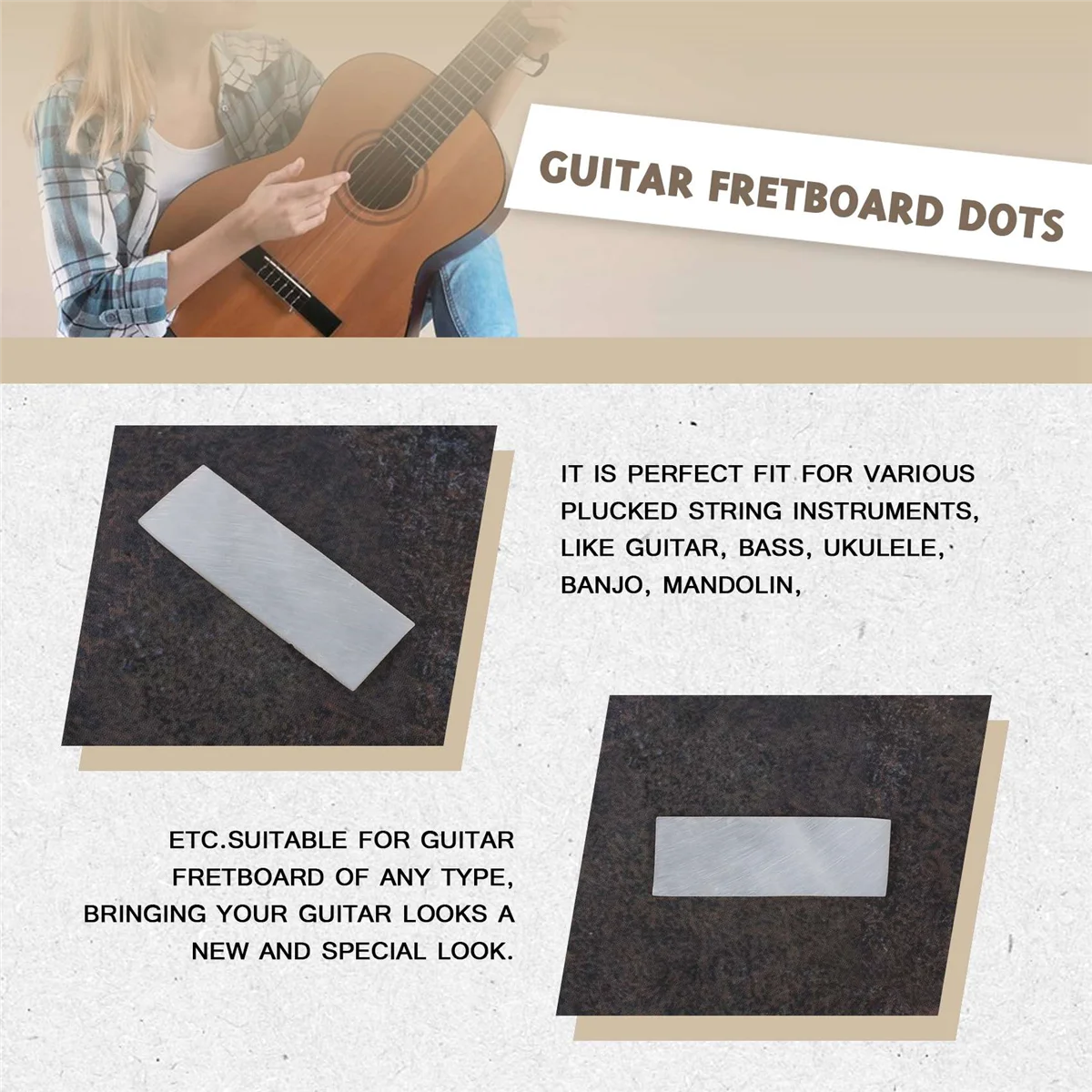 10Pcs Inlay Material White Mother of Pearl Shell Blanks Sheet Rectangle Inlay Material for Guitar