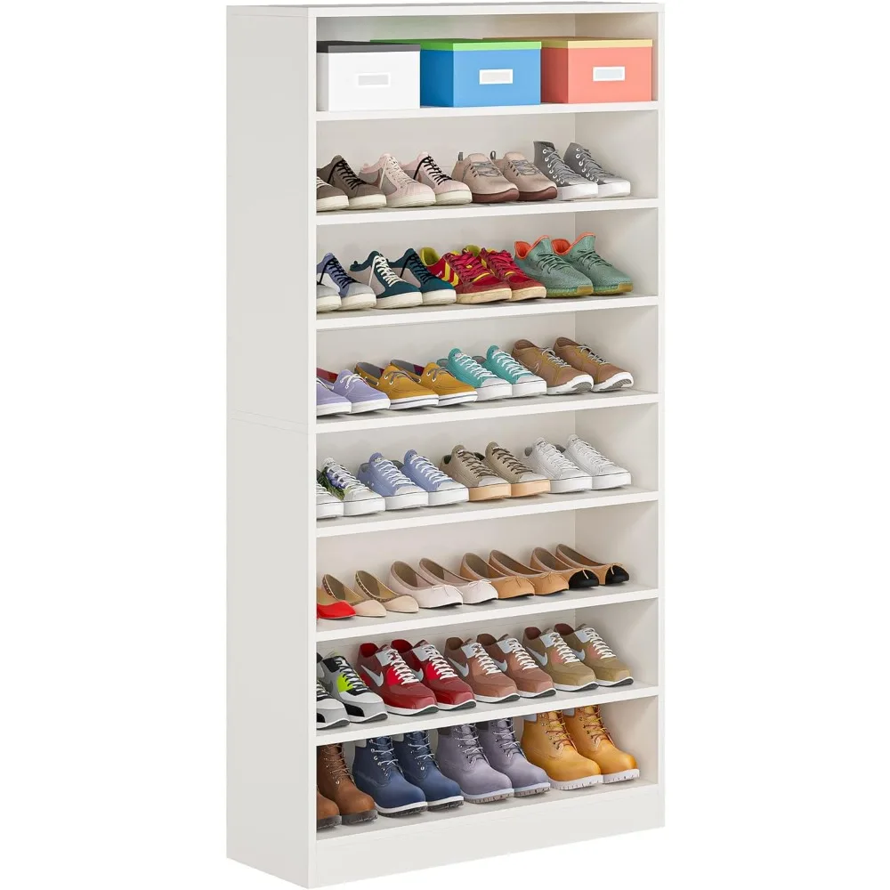 

Shoe Cabinet, 9 Tier 45 Pairs Heavy Duty Wood Freestanding Shoe Storage Cabinet, 70.9" Tall Shoe Cabinet with Open Storage
