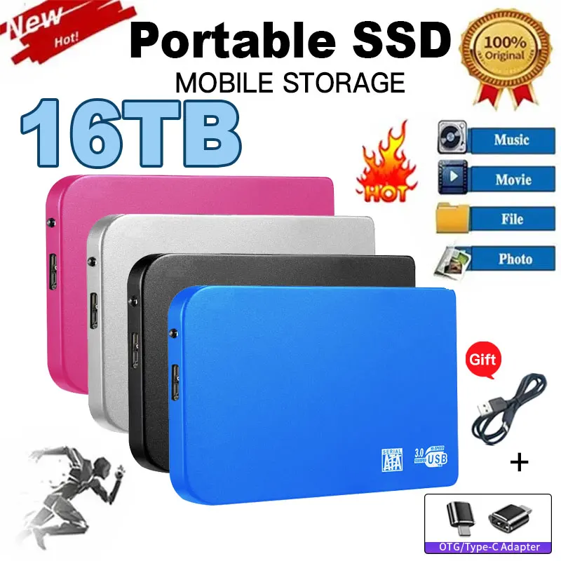 

High-speed Portable SSD 2TB External Solid State Hard Drive USB3.0 Interface HDD 100% Original Mobile Hard Drive for Laptop