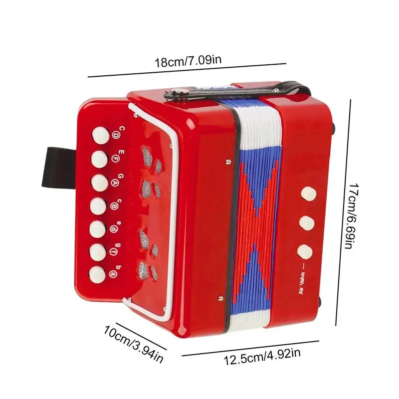 Button Accordion Button Toy Instrument For Kids Portable Accordion Musical Instruments Birthday Gift For Children Boys And Girls
