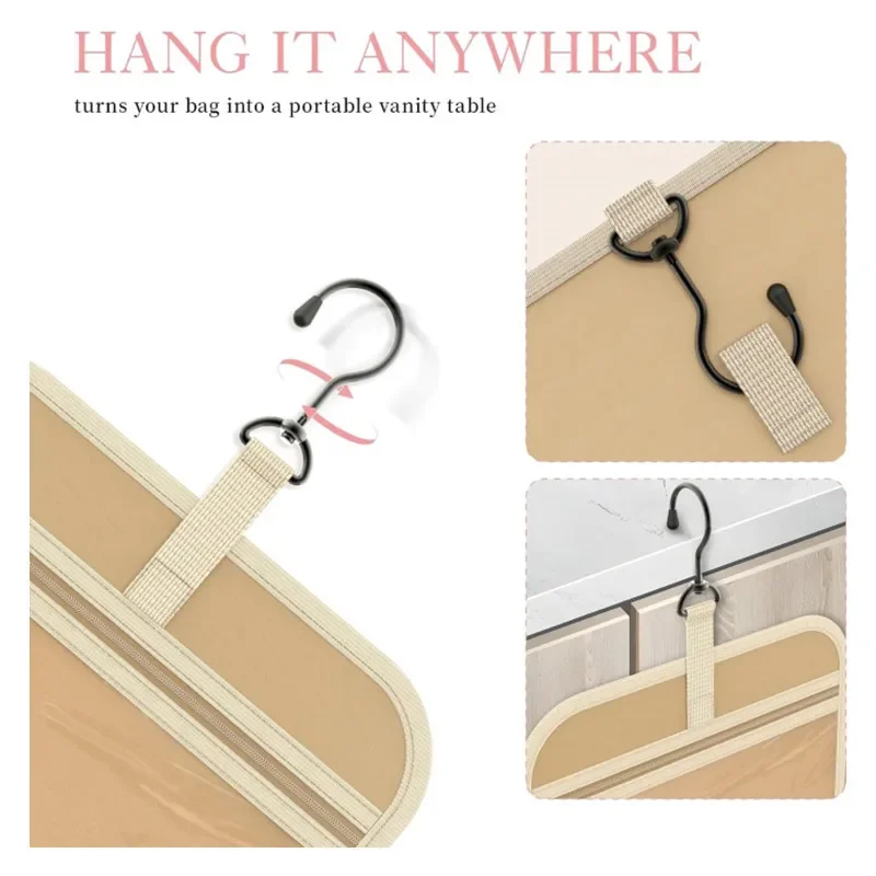 Foldable Makeup Bag Women Travel Organizer Hanging Toiletry Cosmetic Bag Waterproof Make Up Beauty Pouch Men Bathroom Storage 5
