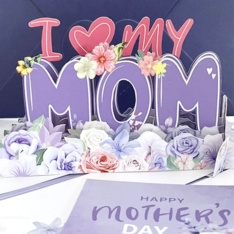 Happy Mothers Day Card Mother's Day Card 3D Pop-Up Greeting Cards Best Mom Forever for Mom Birthday Gifts