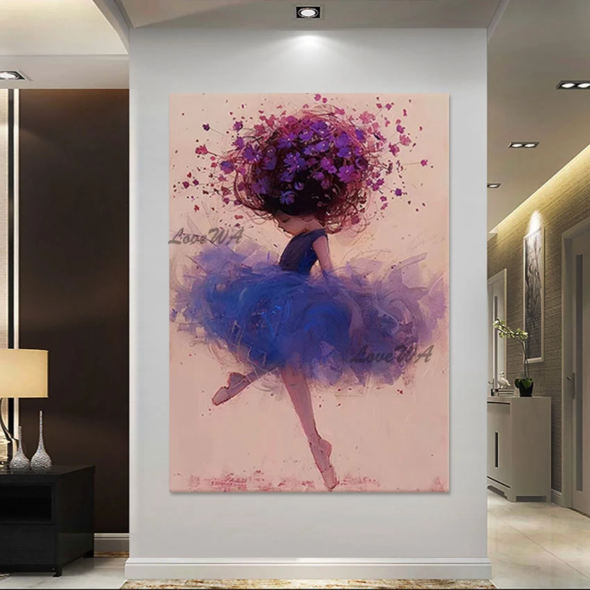 

Картина с изображением милой девочки из мультфильма, искусственная картина, картина маслом, холст, постер, офисное искусство, высококачественная акриловая стена