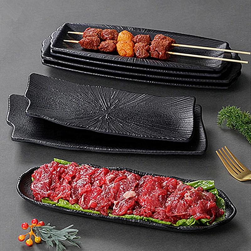 Rectangular Melamine Dinner Plate Home Thickened Food Tray Multifunctional Non-slip Hot Pot Side Dish Pan Kitchen Storage Tools 4