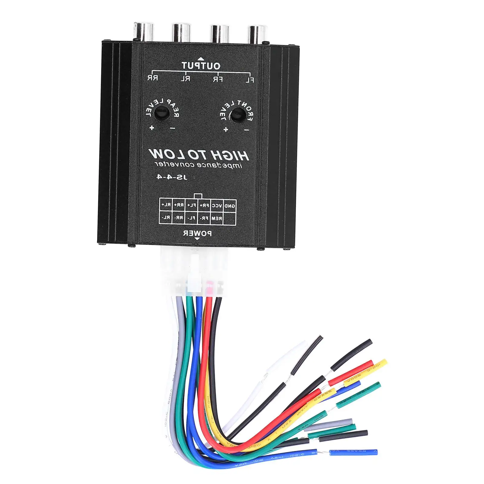12V 4CH Audio Impedance Converter High to Low RCA Line Car Stereo Radio Speaker Filter