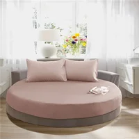 Drap-housse rond en coton, 180x180cm/200x200cm, couvre-lit rond, housse de matelas, résistant, romantique, document 5
