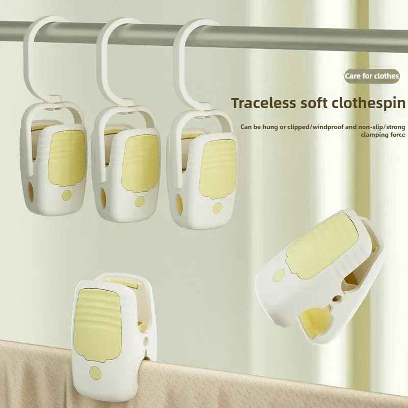 Plastic Multi-functional Drying Clip, Household Hat, Clothing Fixing, Windproof, Soft Rubber No Marks, Storage Clip