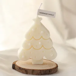 Festive Multi - Color Christmas Tree Aromatherapy Candle Ornament - Perfect Romantic Holiday Gift (WHITE)
