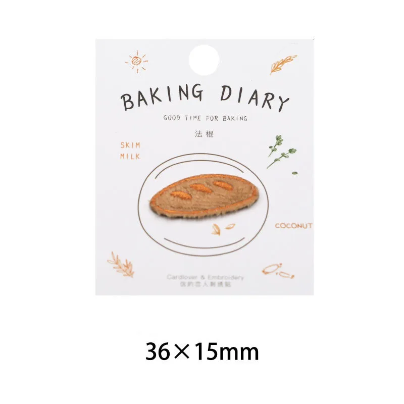 Kleine Cartoon Stickerei Aufkleber, Lebensmittel Brot Patches, Kleidung, Taschen, Schal, DIY Dekorative Muster Aufkleber, selbst klebend – Detail 7