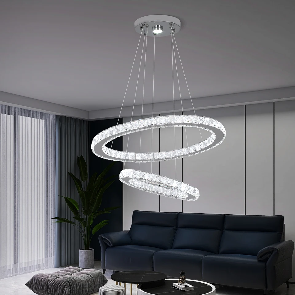 Luxury Crystal Dimmable LED Pendant Chandelier Light