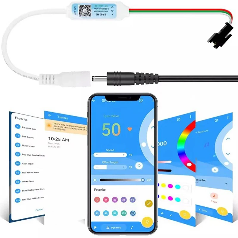 Description Picture 4 of item1PC SP621E Mini Bluetooth RGB Controller For WS2811 WS2812 WS2813 LED Strip Light Control -24V