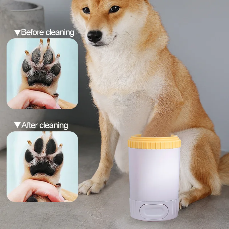 

Pet Paws Cleaner Outdoor Playing Dog Foot Toes Washer with Soft Massage Brushes Puppy Cat Feet Dirty Remover Grooming Equipment