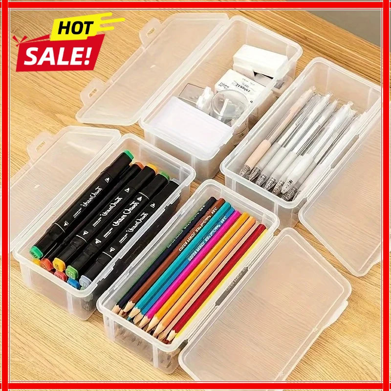 1PC/4PCS 보관함 투명 문구 펜 어린이용 크레용 펜 가방 데스크탑 보관 및..