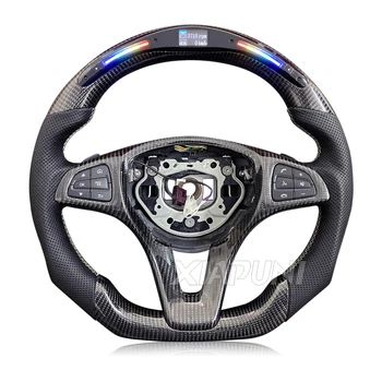 Carbon Fiber LED Steering Wheel for Benz Models CLS, CLA, GLE, GLS, GLA, and GLC (2014-2019) - Customized Sport Wheel - - Racext 9