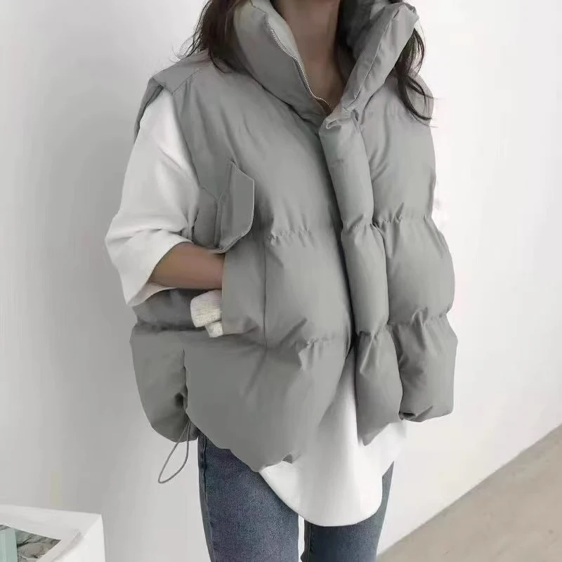 코튼 패딩 재킷 조끼 여성 한국 스타일 겨울 새로운 느슨한 디자인 짧은 다운 코트 패션 시대 감소 코튼 패딩 코트 겉옷 패션 