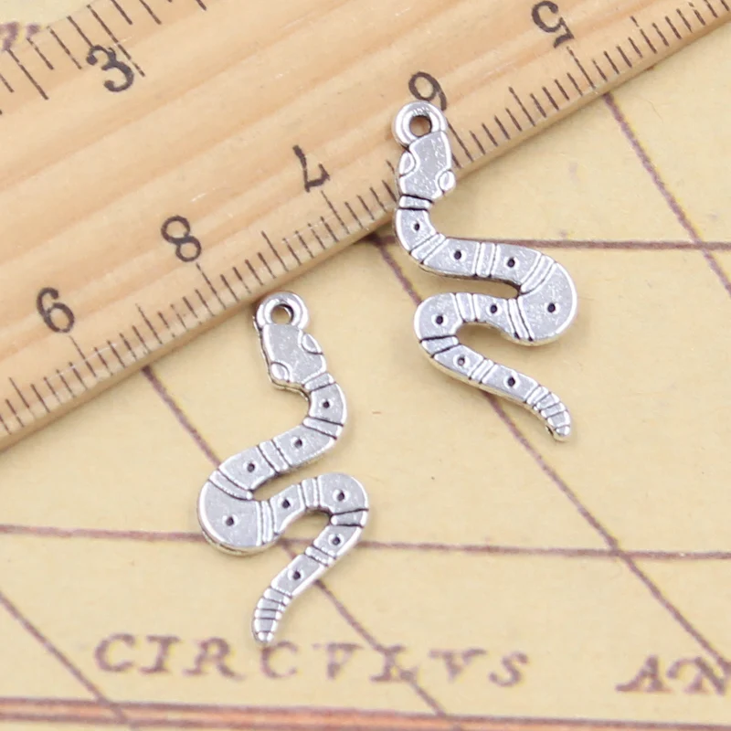 

20pcs Charms Snake 26x12mm Tibetan Silver Color Pendants Antique Jewelry Making DIY Handmade Craft