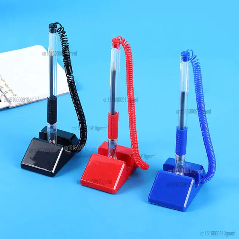 3Pcs/Set Desk Adhesive Gel Pen 0.5mm Sticky Fixed Blue Black Red Ink Counter Advertising Signature Pen Office School Stationery 3pcs acrylic crotch earring ear studs jewelry rack display stand earrings necklace storage hanger holders black jewelry stand