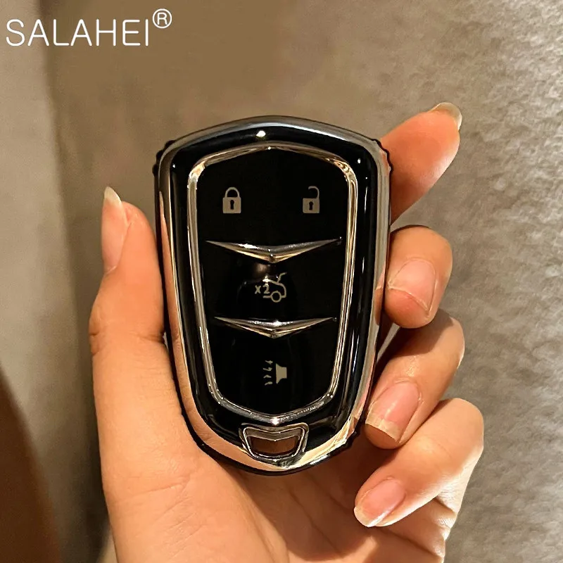 

Автомобильный чехол для ключа из ТПУ, чехол для Брелока Для Cadillac ESV Escalade CTS XTS ATS чехол XLS SRX XT4 XT5 CT6, аксессуары для стайлинга
