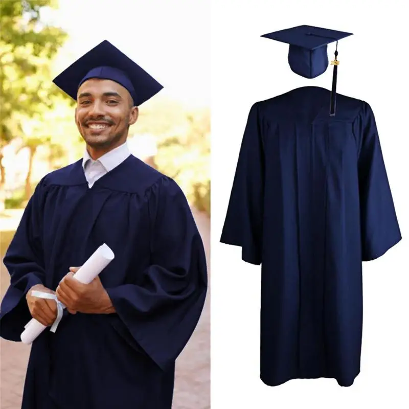 Blue Graduation Cap And Gown