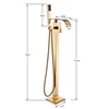 SHBSHAIMY Chrome Floor Bathroom Bathtub Faucet with Handshower Two Function Shower Faucet Hot Cold Water Mixer Taps 5