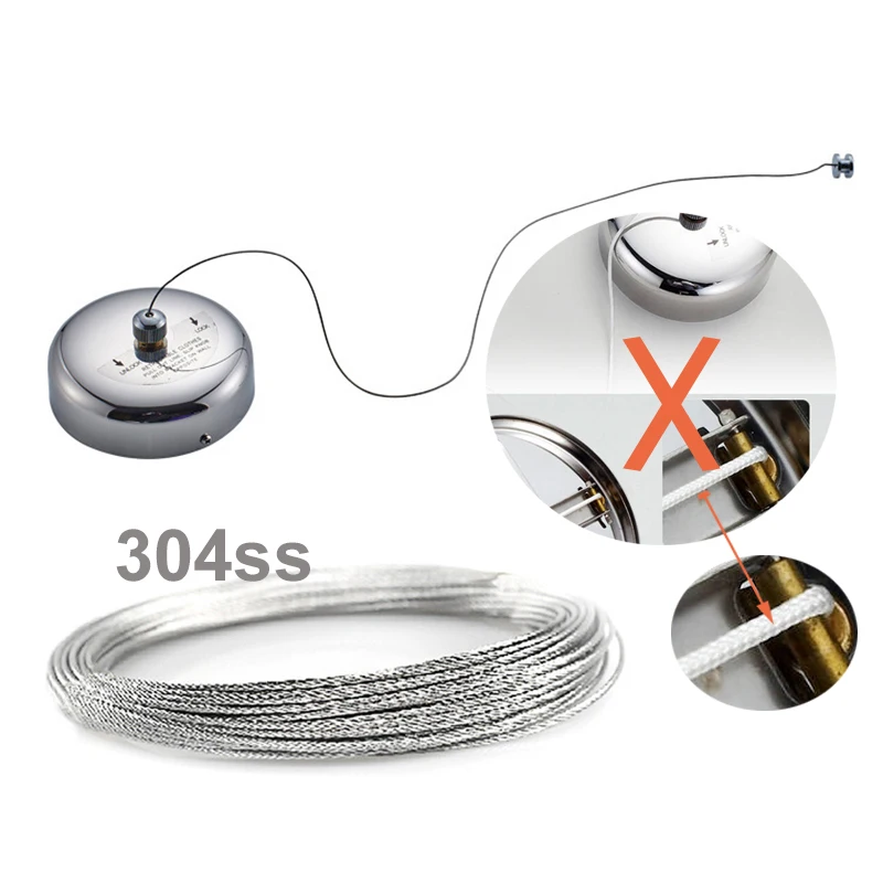 304SS Clotheslines Retractable Clothes Drying Line Home Airer Stainless Clothes Rope Dryer Organiser Laundry Hanger 6 Colors 6