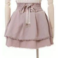 Japan Style High Waist Pleated Mini Skirts Bow Knot Design Mini Skirts Kawaii Slim Fit A-line Skirts Pink Lace Skirts For Women - Image 2