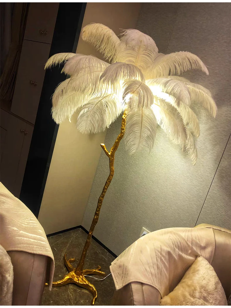 Ostrich Feather Floor Lamp