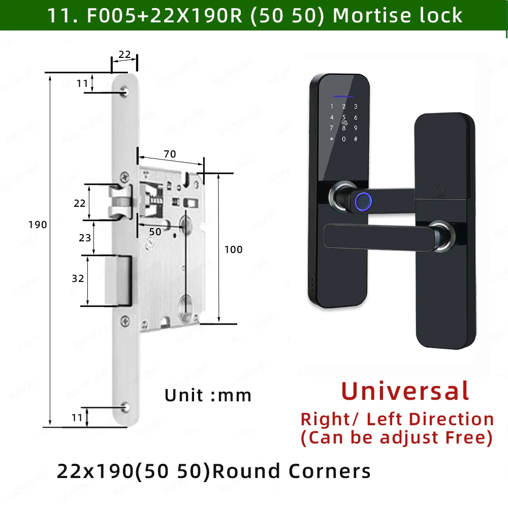 RAYKUBE F005 IP65 Waterproof Tuya Wifi Lock Electronic Smart Door Lock ...